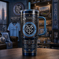 NYCFC Heritage Crest - Navy and Sky Wraparound Tumbler